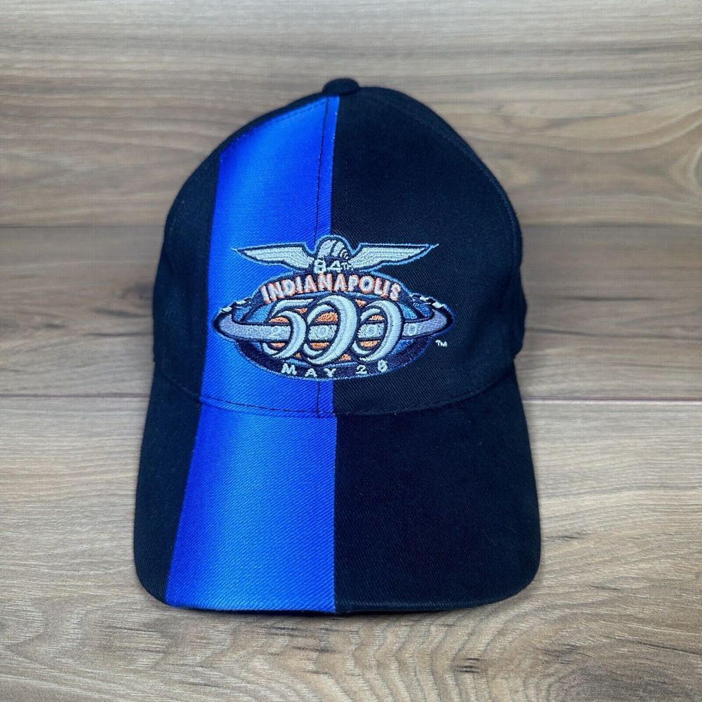 Vintage Indianapolis 500 Hat Cap May 28 2000 Black Blue Stripe Racing